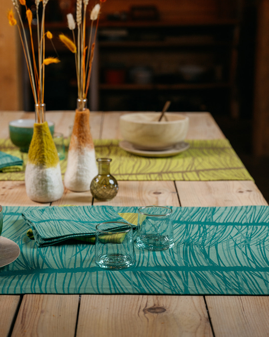 CHEMIN DE TABLE RACINE VERT