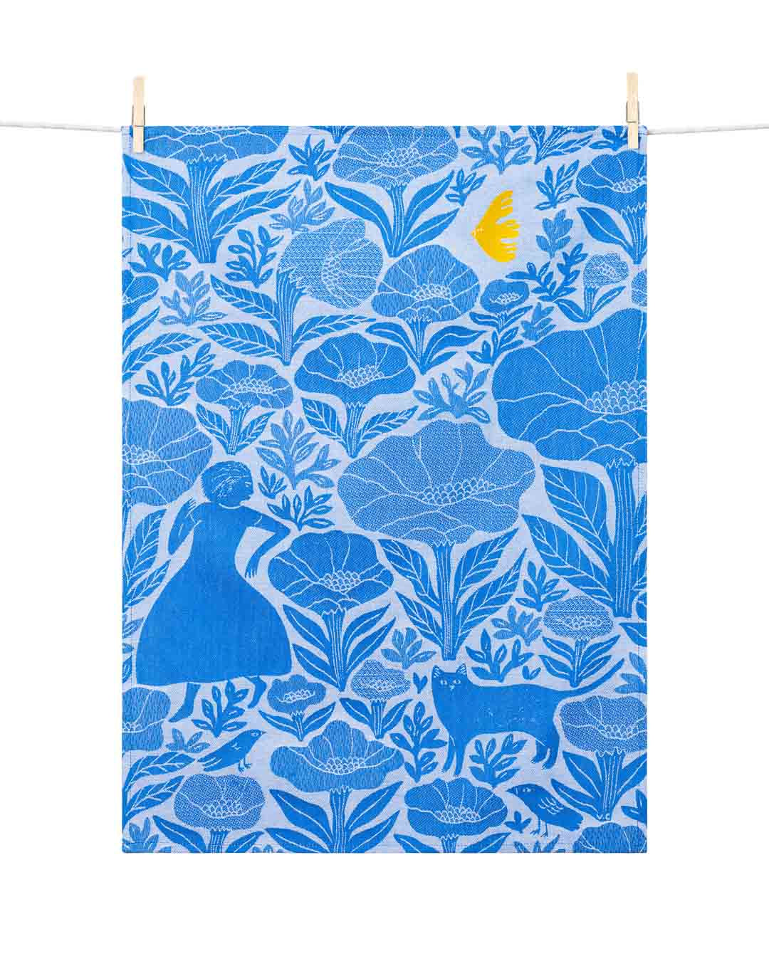 TORCHON JARDIN BLEU