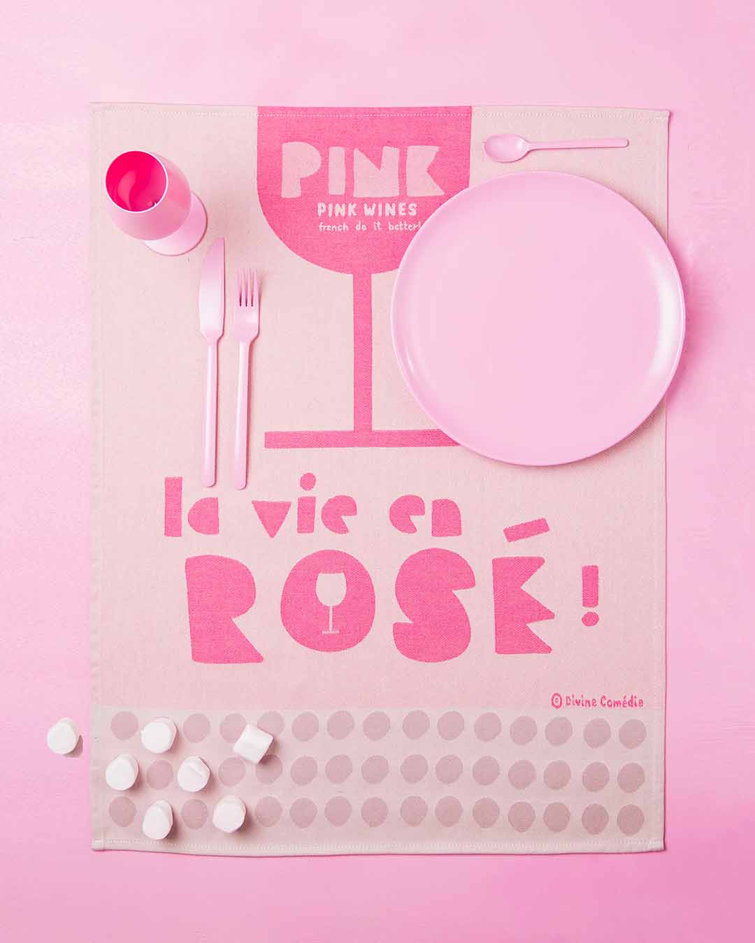 GESCHIRRTUCH LA VIE EN ROSÉ